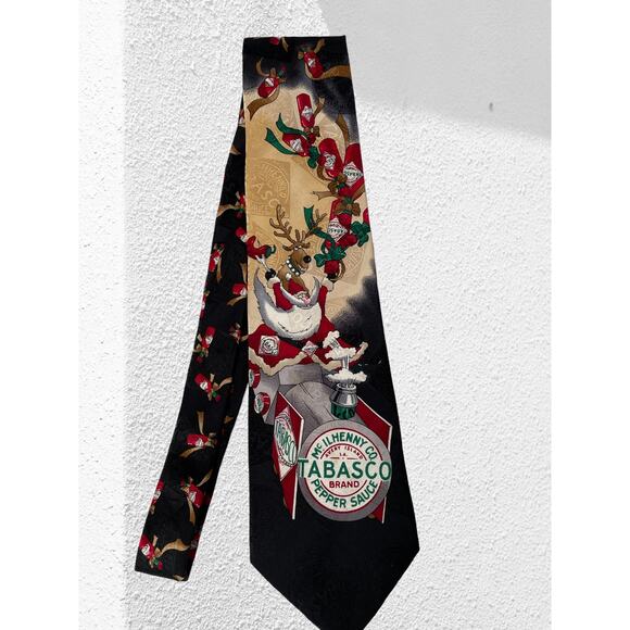 Tobasco 100% Silk Tie, Novelty, 60x4, Santa and reindeer, New Cond - Picture 1 of 3